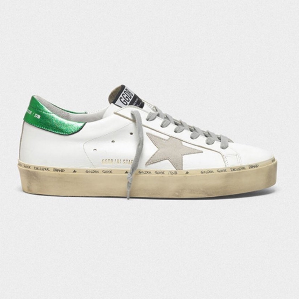 New Golden Goose Hi Star White/Emerald Green Sneakers Size 38